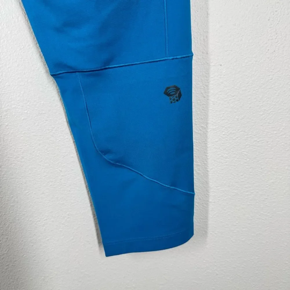 NWT Mountain Hardwear Mountain Stretch Capri Leggings Blue Small UPF 50
